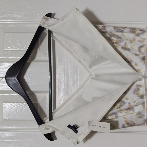 Ann Taylor Linen Blend White Print Dress Size 4 NWT - Picture 8 of 9